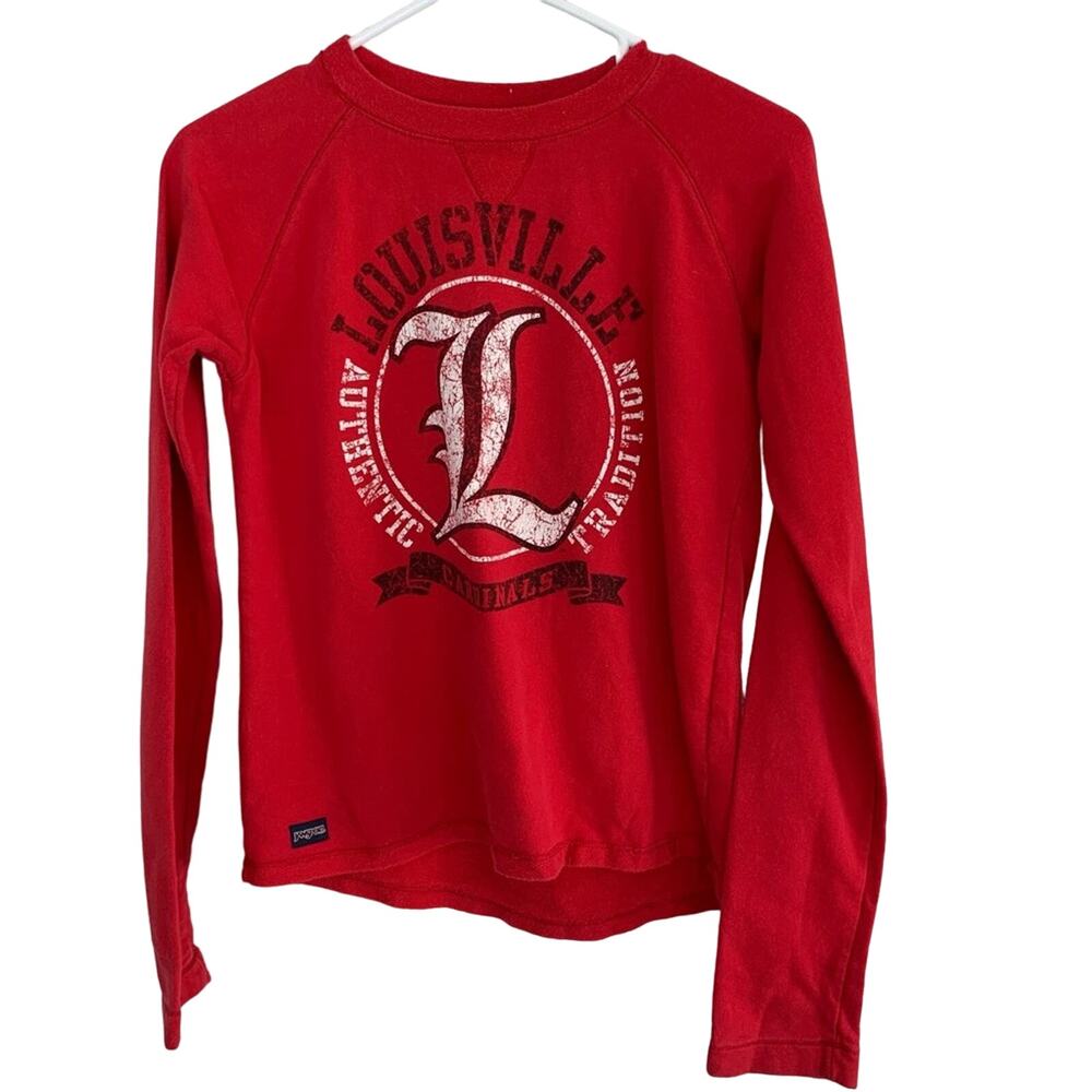 VINTAGE JANSPORT LOUISVILLE CARDINALS MENS SIZE SMALL LIGHT CREWNECK SWEATSHIRT
